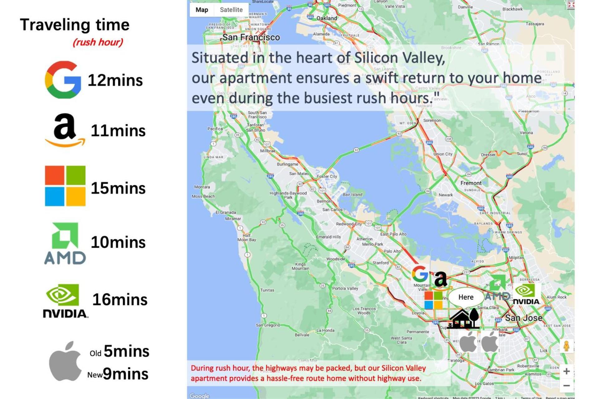 2Br Apt With Brand New Super Quite Ac, Washer, Dryer, Free Ev Station, Free Parking In Cupertino Sunnyvale Bagian luar foto